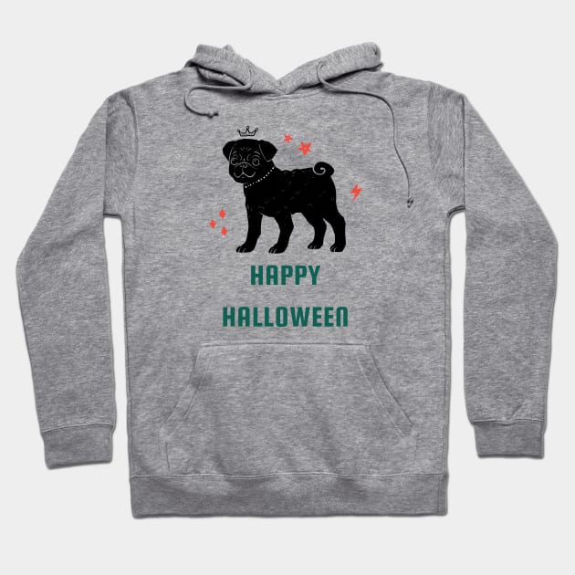 Pug Halloween Hoodie by Mplanet